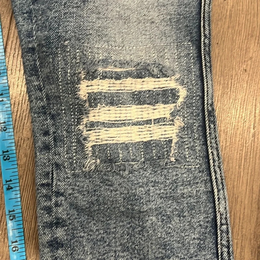 [6/28]Good American Good Curve Blue 330 Distressed Skinny High Rise Fringe Jeans - Picture 8 of 10